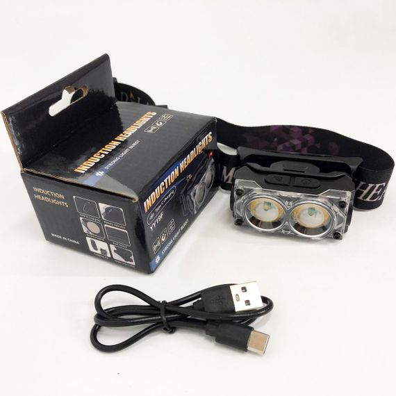 Легкий налобний ліхтар для риболовлі YY-19F-2XPE(white)+2COB(yellow), Налобний ліхтар для електрика AH-38 | Зображення 2