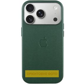 Чохол шкіряний Leather Case (AA) with Magnetic Fit and Animation для Apple iPhone 17 Air (6.5") Forest Green