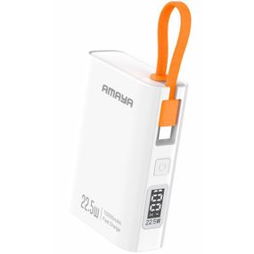Портативное ЗУ Power Bank Amaya FD50 22.5W with display and cable 10000 mAh White