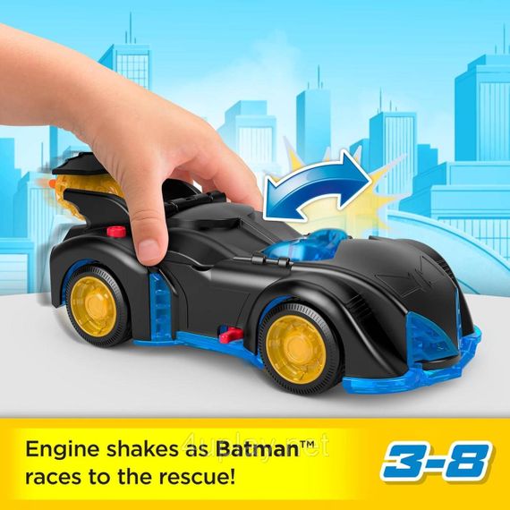 Інтерактивний ігровий набір Fisher-Price Бетмобіль з фігуркою Бетмена Оригінал Shake And Spin Batmobile | Зображення 4