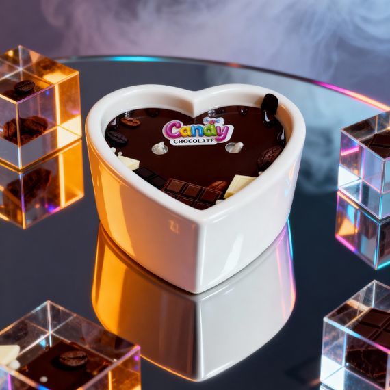 Масажна свічка з ароматом шоколаду Candy Chocolate у формі серця, 70 мл  sexstyle | Зображення 7