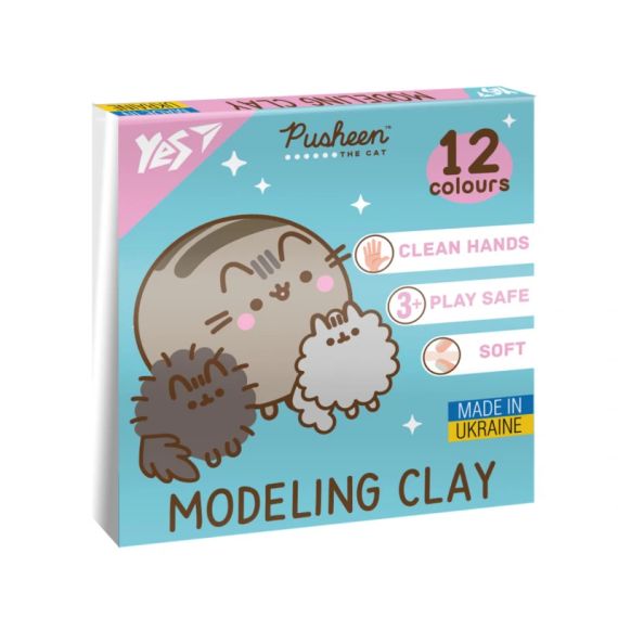 Пластилін Pusheen YES 540669 12 кольорів Різнокольоровий shop (4823091921612)