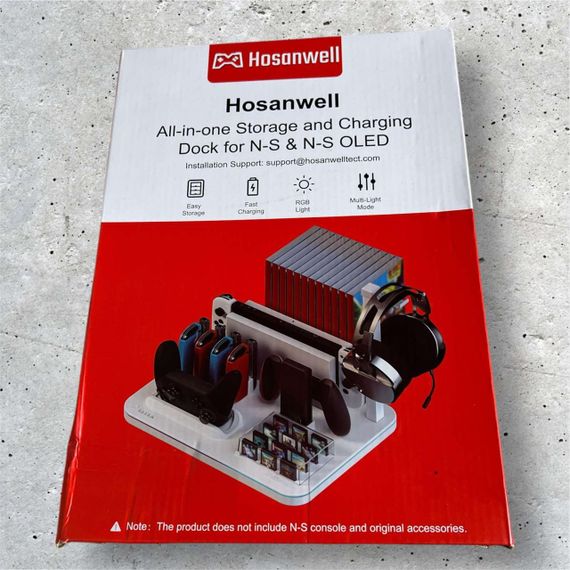 Зарядная станция контроллера Hosanwell Switch с RGB-светом, игровая станция-организатор для Nintendo Switch | Зображення 1