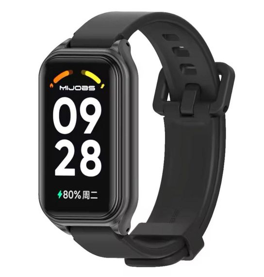 Силіконовий ремінець Mijobs Classic для фітнес браслета Xiaomi Smart Band 9 Active - Black | Зображення 2