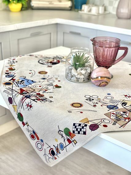 Скатертина гобеленова KLEIN Limaso, 93x93, Квадратна, Повсякденний, Без люрексу, 60% поліестер, 24% бавовна, 16% акрил, Гобелен | Зображення 1