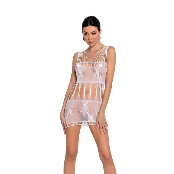 Бодистокинг — мини-платье с бабочками Passion BS090, Белый, Свадебное бельё, One Size, ONE SIZE | Зображення 4