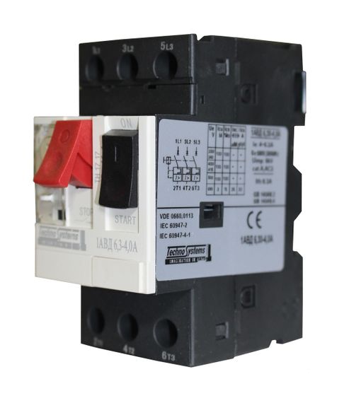 Автоматичний вимикач 1АВД 6.3-4.0А захисту двигуна 220V 1.1kW / 400V 2.2kW Ny95505003 | Зображення 3