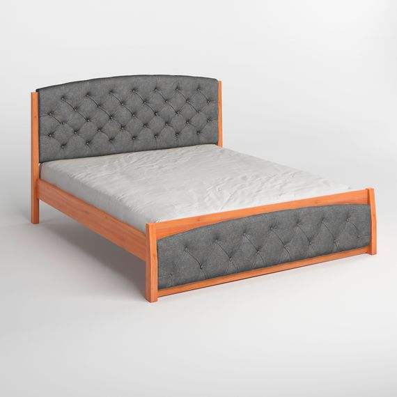 Двоспальне дерев'яне ліжко Mebigrand Мехіко Яблуня/Аляска 93 (Сірий) 140х200 см (MBG-12172) | Зображення 1