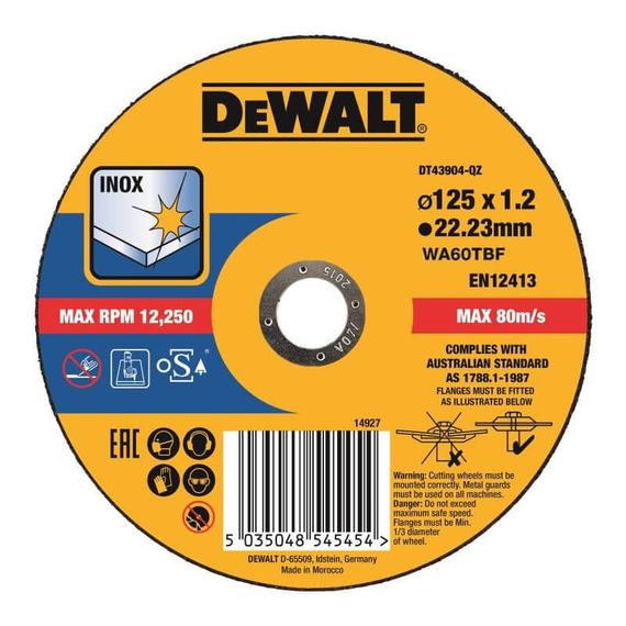 Коло відрізне EXTREME 125х1.2х22.23 мм DeWALT DT43904