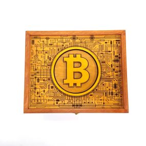 Ящик с крышкой Bitcoin 24,5х19,5х10,8 см Мастерская мистера Томаса Дерево Лак