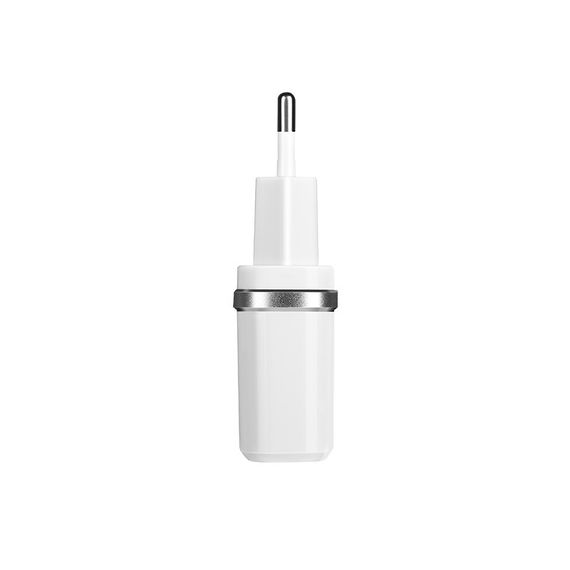 Набір СЗУ HOCO C12 Smart+кабель Micro, 2xUSB, 2.4A, кабель 1м, White, Blister | Зображення 4