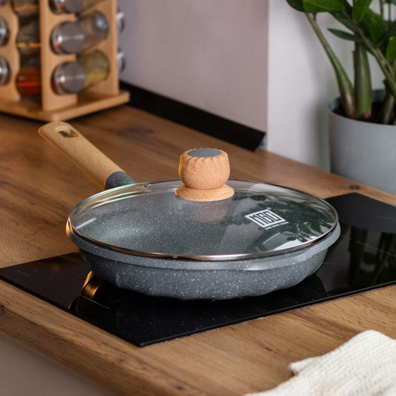 Алюминиевая сковорода 2,8 л с мраморным антипригарным покрытием Ø 28 см серая MGC HP-4-425G | Зображення 5