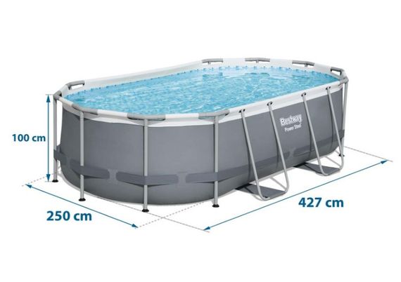 Басейн каркасний овальний 18 в 1 Bestway 56620 427 x 250 x 100 см (DM-56620-17W1) | Зображення 5