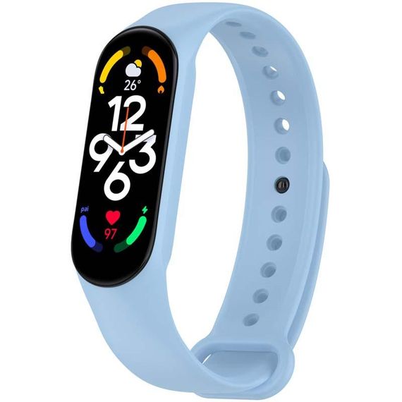Силиконовый ремешок для Xiaomi Mi Band 7/6/5/4/3 Голубой / Light Blue