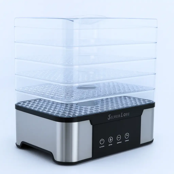 Електросушарка з 5 піддонами для ягід та овочів, Сушилка з регулюванням температури для м'яса та риби | Зображення 1