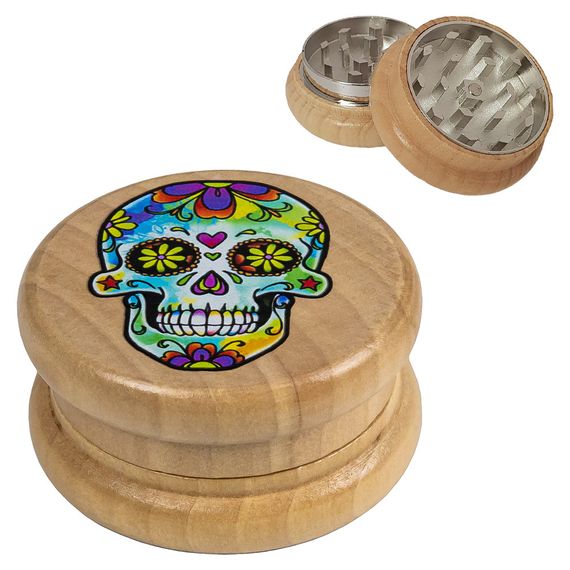 Деревянный Гриндер Для Измельчения Трав "Skull Collection V4"