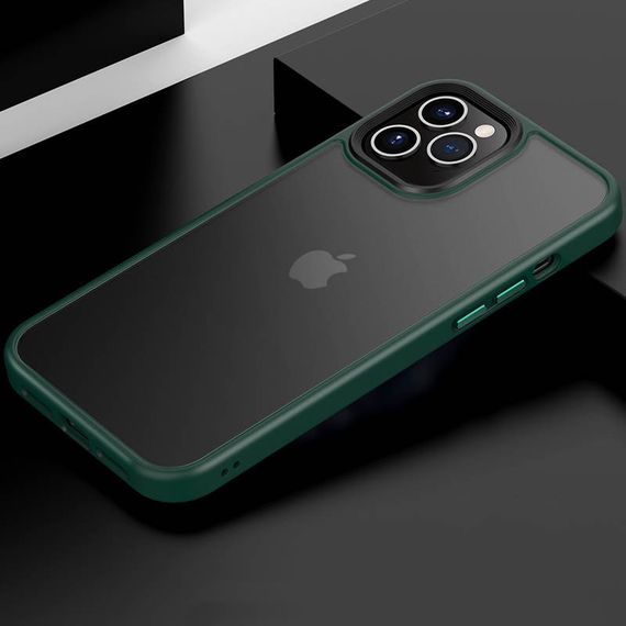 TPU+PC чехол Metal Buttons для Apple iPhone 12 Pro / 12 (6.1") Зеленый | Зображення 1