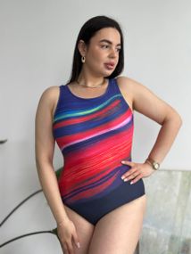 Жіночий суцільний яскравий купальник PLUS SIZE