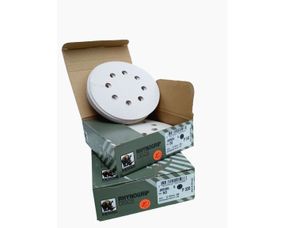 Абразивні диски INDASA WHITE LINE d=125 мм/ 8 отв. (уп.-50 шт.), P150