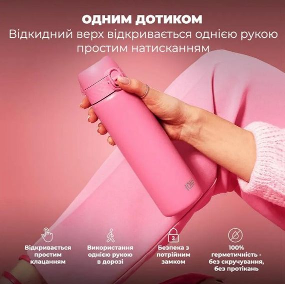 Пляшка для води металева вакуумна ION8 500 мл Vacuum Insulated Rose Bloom (I8TS500ROSEB) | Зображення 5