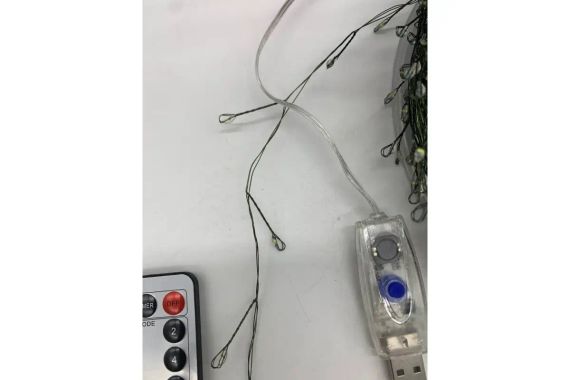 Гірлянда Роса на котушці феєрверк - мішура від USB, 20м, 600LED + пульт Білий | Зображення 2