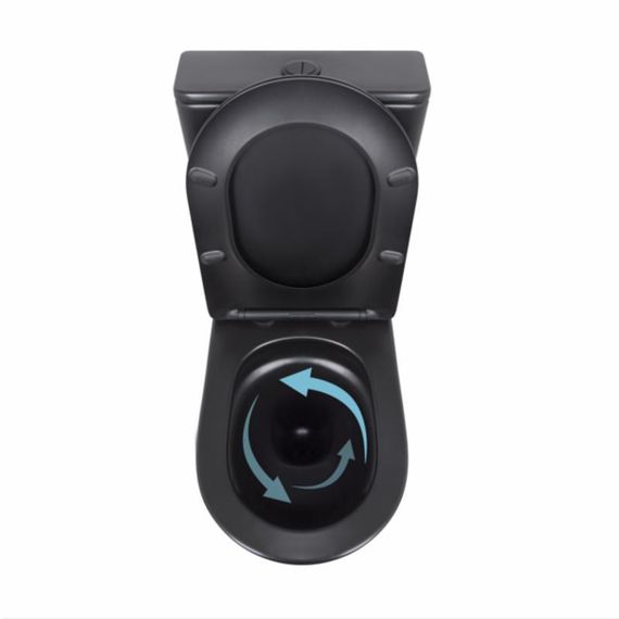 Унітаз підлоговий Qtap Scorpio Ultra Quiet безобідковий з сидінням Soft-close MATT BLACK QT14226088AMB | Зображення 5