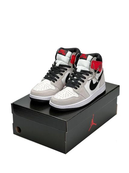 Жіночі кросівки N-ike Air Jordan 1 High Grey Black Red , В'єтнам , весна / літо / осінь | Зображення 2