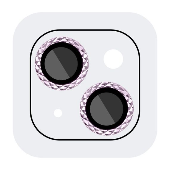 Захисне скло Metal Shine на камеру (в упак.) для Apple iPhone 15 (6.1") / 15 Plus (6.7") Рожевий / Pink