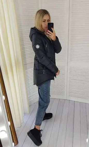 Елегантна жіноча парка, арт. 300, чорний | Зображення 5