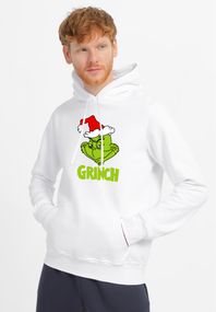 Худі чоловіче біле з принтом "Грінч", 3XL