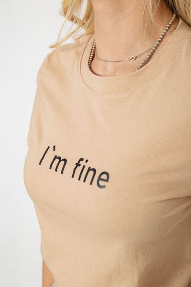 Футболка жіноча з принтом, колір бежевий, 241R1833 | Зображення 4