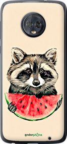 Чохол на Motorola Moto G6 Plus Єнотик з кавуном "4605u-976-2448"