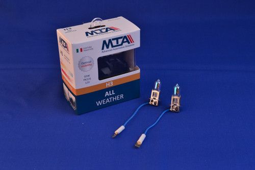 Лампа автомобильная H3 12V 55W PK22S ALL WHEATHER (2шт) (ближняя/дальняя, противотуманная) MTA
