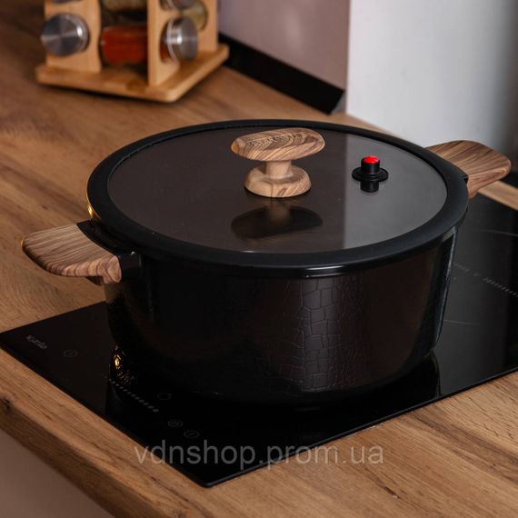 Алюмінієва каструля з керамічним покриттям антипригарним 4.7 л Ø 24 см чорний MGC HP-4-453B | Зображення 4