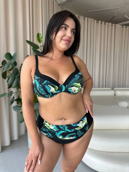 Роздільний купальник PLUS SIZE з високими плавками та сформованими чашками у бюсті | Зображення 4