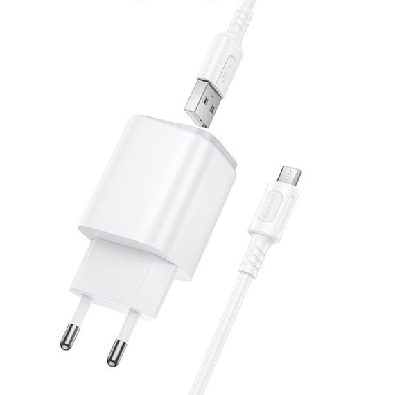 МЗП Borofone BAS81A Star 10.5W (2USB-A) + кабель USB to MicroUSB White | Зображення 3