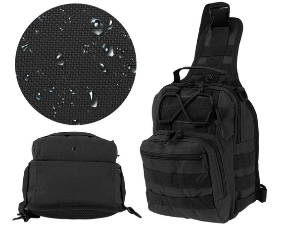Тактична нагрудна сумка Primo Sling однолямкова через плече - Black | Зображення 2