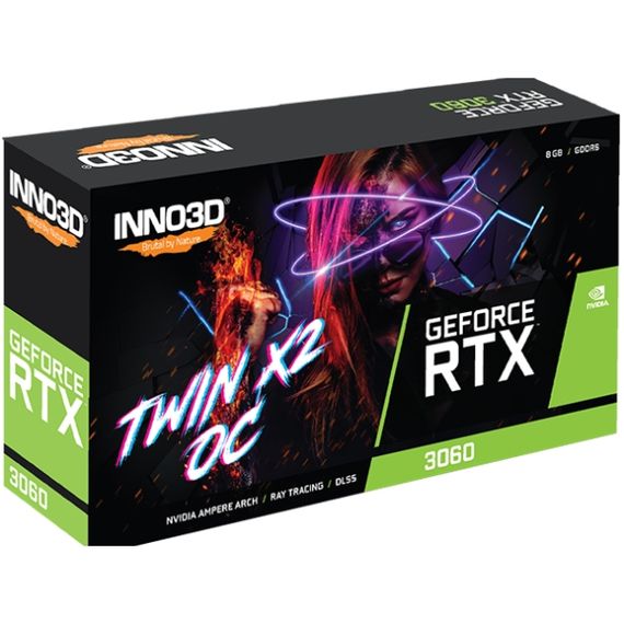 GeForce RTX3060 Inno3D Twin X2 OC, 8GB GDDR6 128bit, PCI Express | Зображення 1