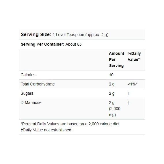 Урологічний препарат NOW Foods D-Mannose Pure Powder, 6 oz 170 g /85 servings/ | Зображення 2