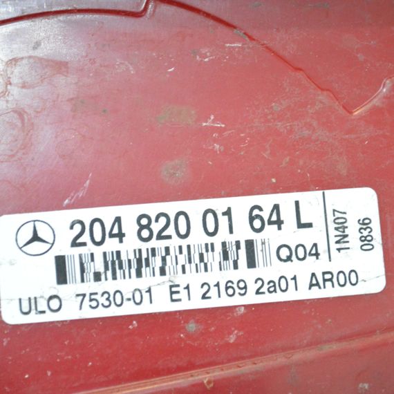 Ліхтар задній лівий Mercedes C-Class W204 2007-2011 седан дорестайл Фара стоп задня ліва Мерседес в204 2048200164 | Зображення 4
