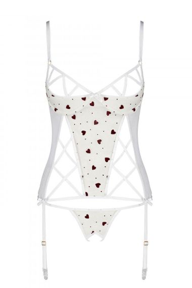 Корсет з підв'язками, стрінги Passion LOVELIA CORSET L/XL, white Sex Aura | Зображення 4