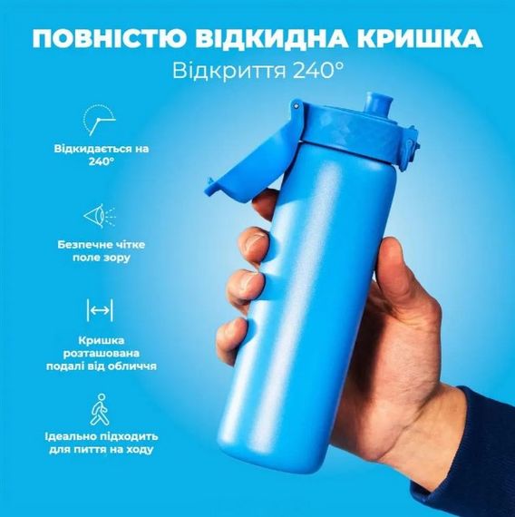 Пляшка для води металева вакуумна ION8 500 мл Vacuum Insulated Blue (I8TS500BLU) | Зображення 4