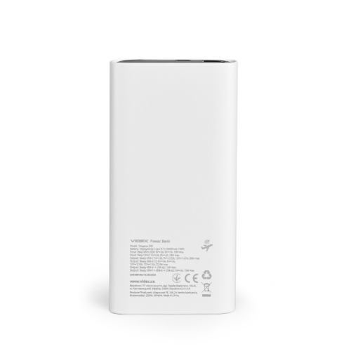 Павербанк 20000 mAh Videx VPB-320-W 22,5W білий | Зображення 1