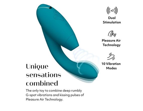 Инновационный бесконтактный вибратор-стимулятор Womanizer Duo 2 Petrol sexstyle | Зображення 3