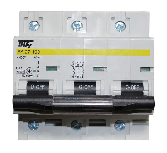 Автоматичний вимикач ВА27-100 3Р 32А 10 кА х-ка C Ny95504854 | Зображення 1