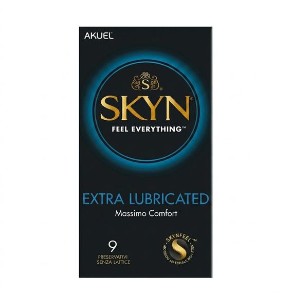 Презервативы безлатексные (полиизопрен) Skyn Extra Lubricated, с дополнительной смазкой, 9 шт Sex Aura