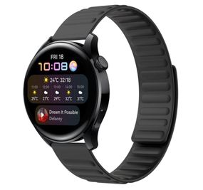 Силиконовый магнитный ремешок Primolux Magnet для часов Huawei Watch 3 / Watch 3 Pro - Black