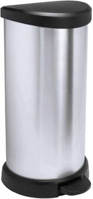 Контейнер для мусора с педалью Curver (Курвер) Deco bin 40 л (02150) Серебристый