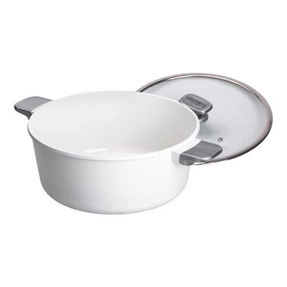 Алюмінієва каструля з керамічним покриттям антипригарним 7.7 л Ø 30 см біла MGC HP-4-455W | Зображення 2