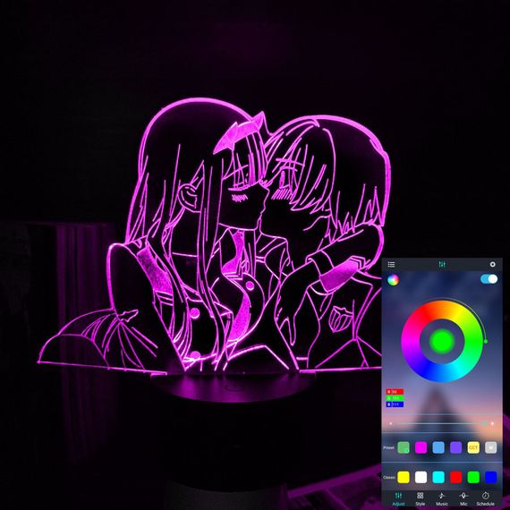 Акриловый светильник-ночник управление с телефона Darling in the Franxx tty-n002192